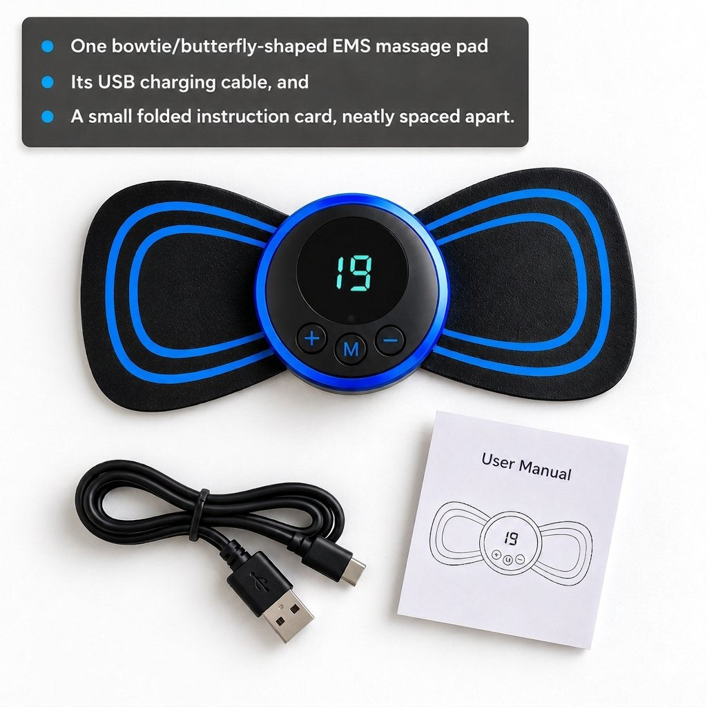 USB Rechargeable EMS Neck Massager — 8 Modes, 19 Intensity Levels