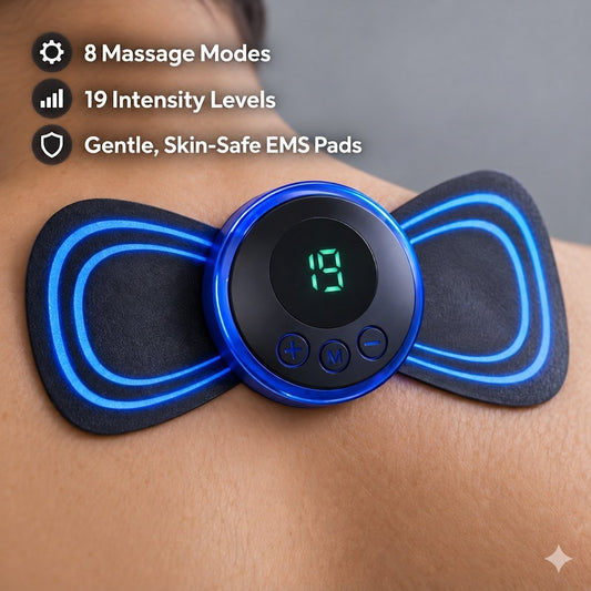 USB Rechargeable EMS Neck Massager — 8 Modes, 19 Intensity Levels