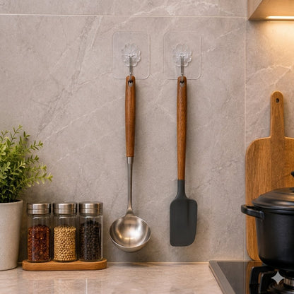 No-Drill Adhesive Wall Hooks (Set of 10) — Waterproof & Reusable
