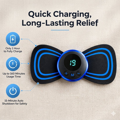 USB Rechargeable EMS Neck Massager — 8 Modes, 19 Intensity Levels