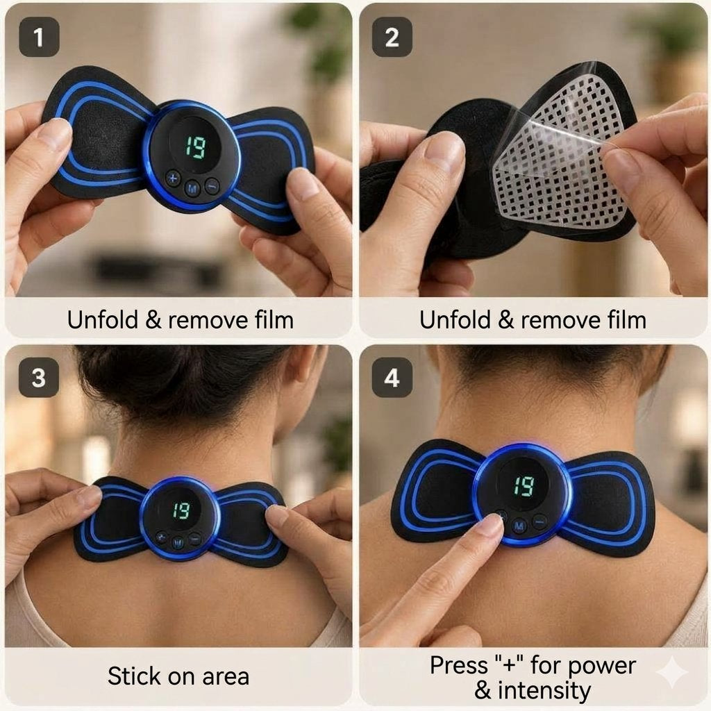 USB Rechargeable EMS Neck Massager — 8 Modes, 19 Intensity Levels